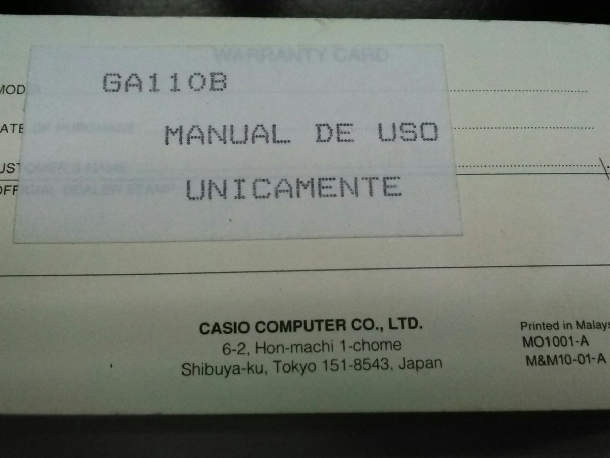 reloj casio g-shock ga-110 modulo 5146 manual del usuario. Cargando zoom.