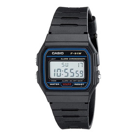 Reloj Casio Resina Unisex Digital F-91w-1dg 100% Original