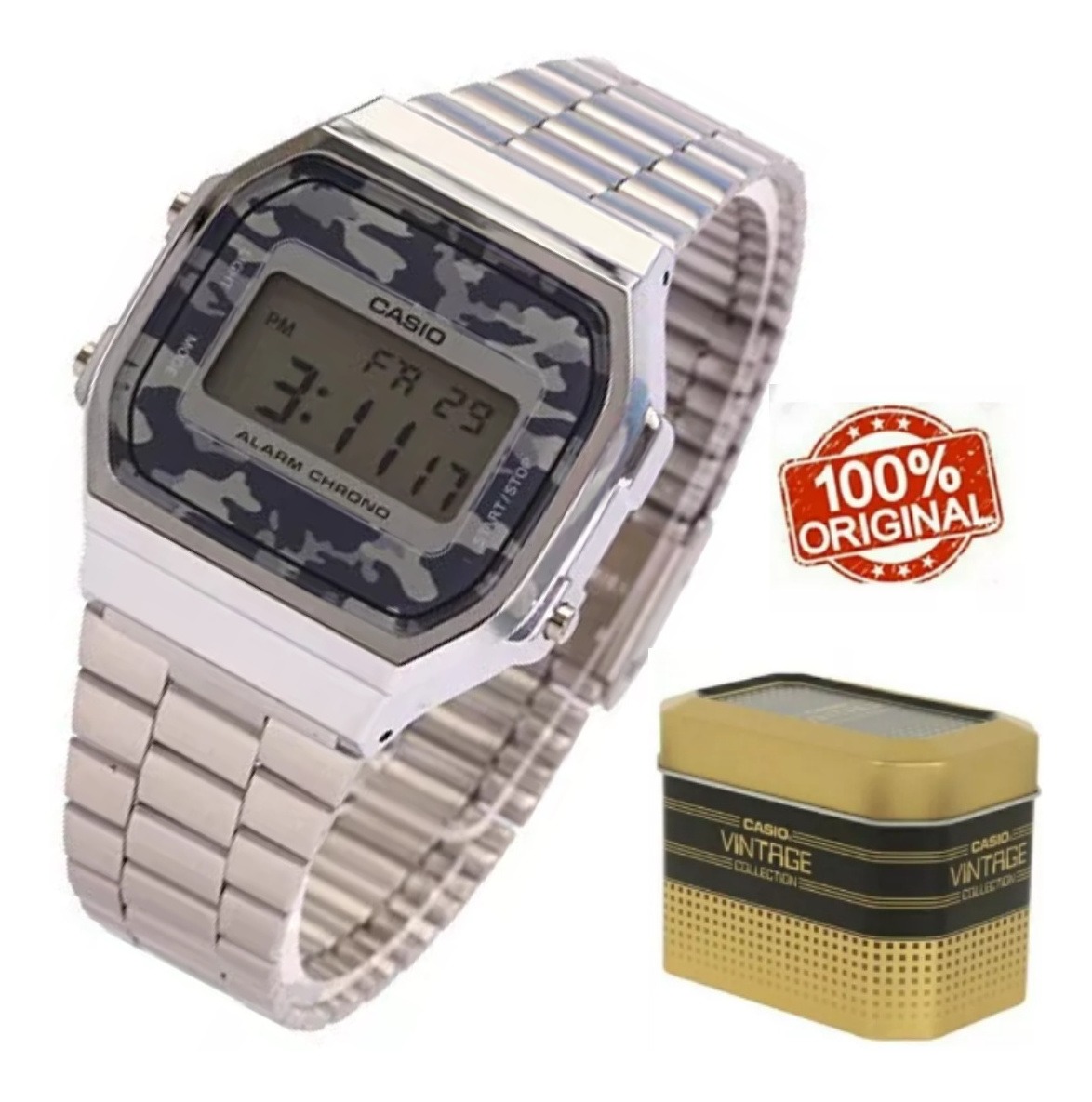 Reloj Casio Retro Vintage A168 Camuflaje Cronometro - $ 869.00 en Mercado Libre