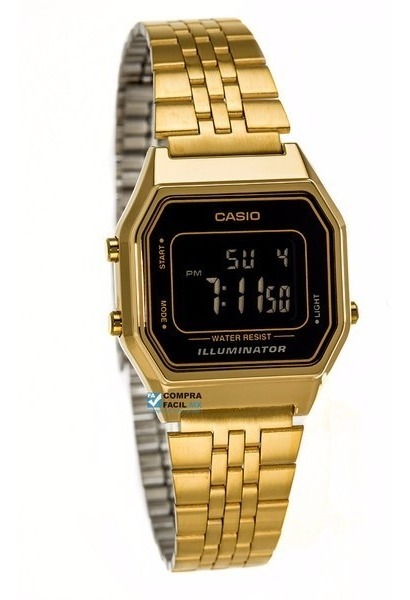 mecanismo creer Incontable Reloj Dama Casio Retro Vintage La680 Dorado Cara Negra Cfmx ...