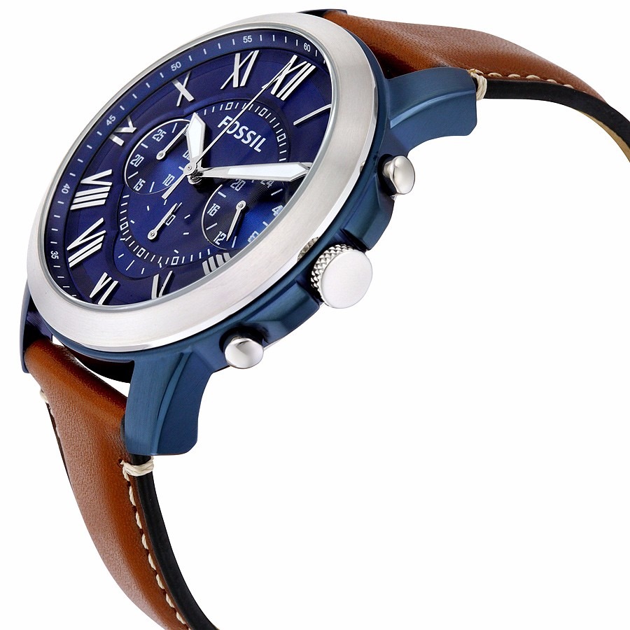 fossil grant blue dial