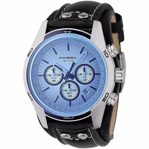 reloj fossil hombre cuff deportivo ch2564 , azul y negro