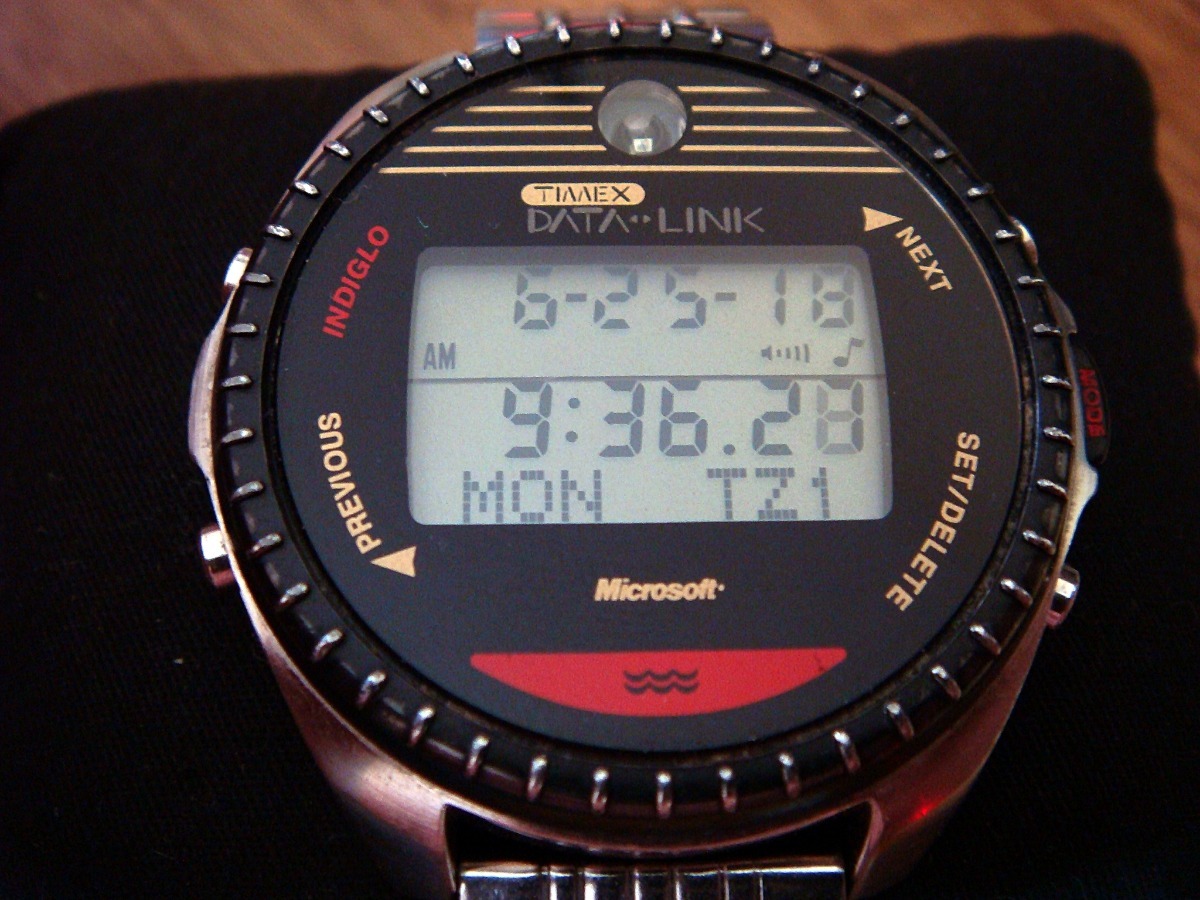 Reloj Timex Data Link. Microsoft. Vintage. Acero Inox. - $ 1,199.00 en Mercado Libre