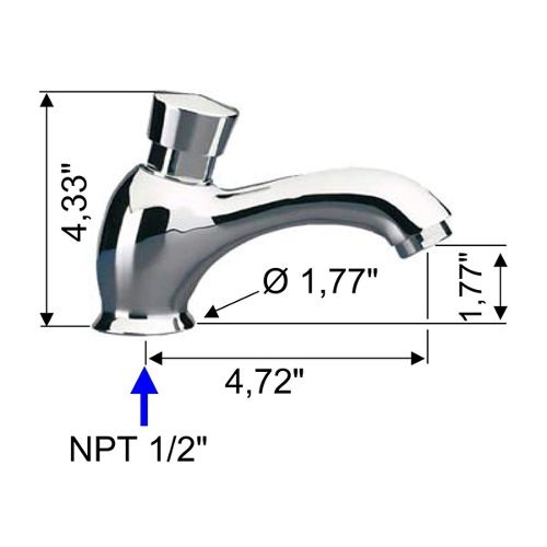 2 L x 1.77 W Remer TE16US Bathroom Sink Faucet