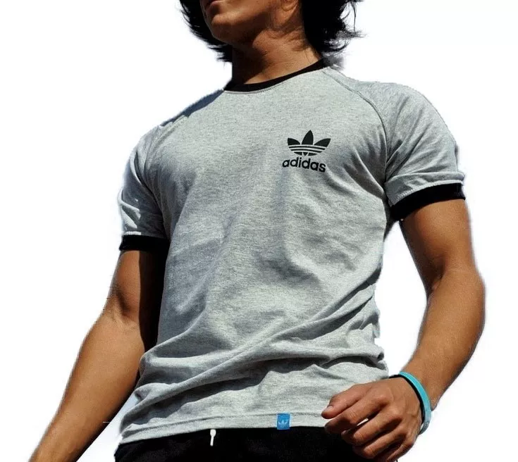 remera adidas retro gris