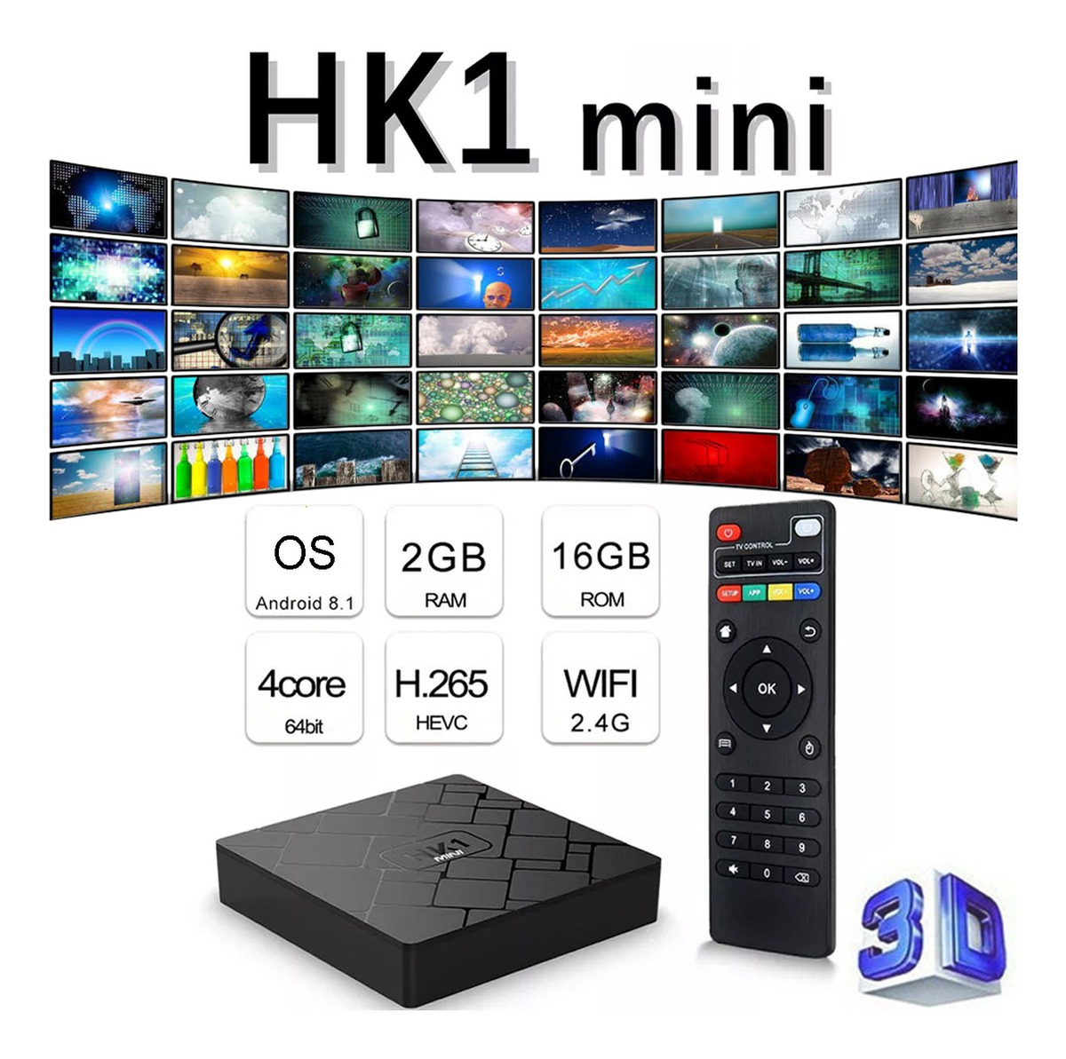 Reproductor Multimedia Hk1 Mini Rk3229 Tv Box Android 8.1 Qu - $ 793.70 en Mercado Libre1200 x 1193