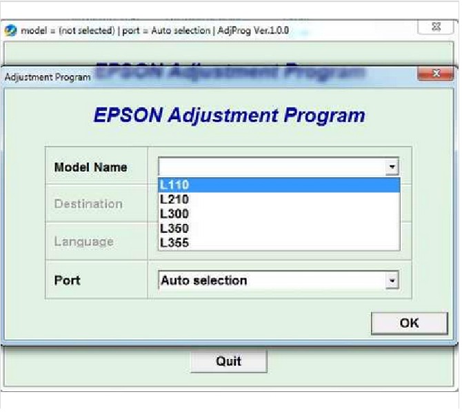 Adjustment Program Epson Reset L210