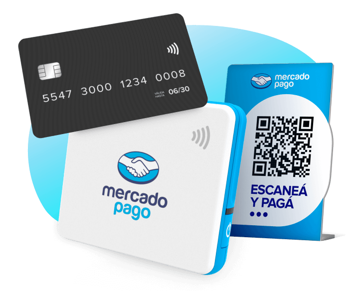 Lector de tarjetas Point Mini con símbolo de pagos sin contacto (o contactless) y tarjeta negra apoyada al lector.