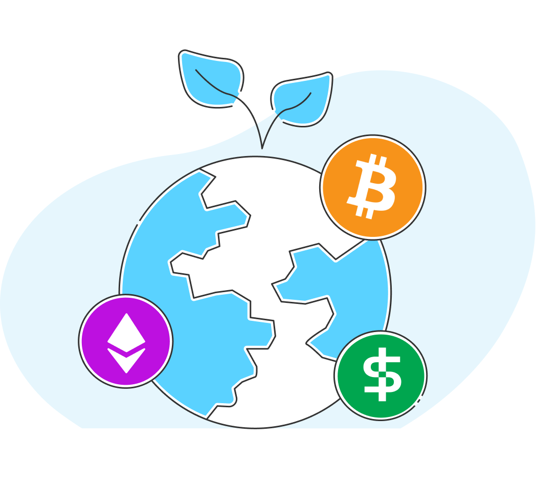 Un planeta, una planta y criptomonedas.