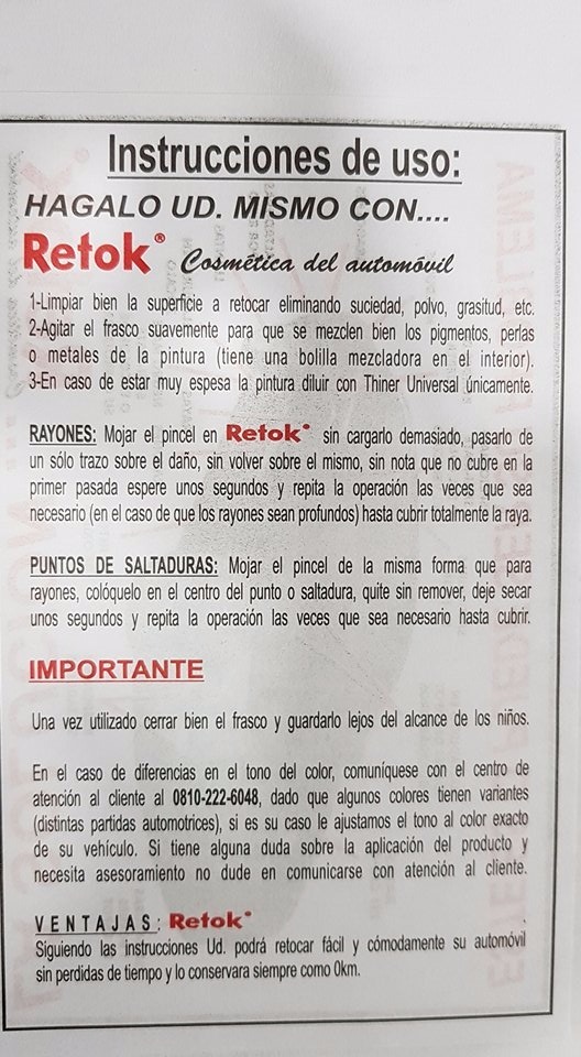 Retok pintura para autos