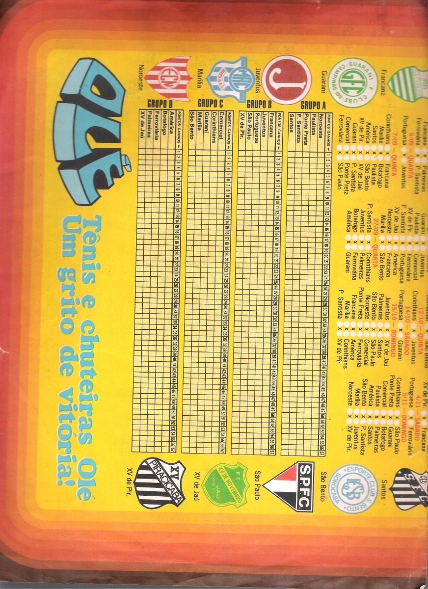 Revista Placar Tabelas Do Campeonato Paulista De 1978 - R$ 12,00 em Mercado Livre