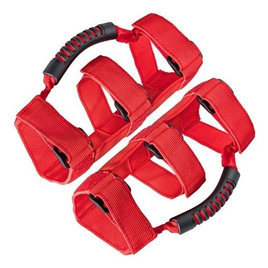 3 Straps Design Pack of 2 Heavy Duty Unlimited Wrangler Roll Bar Strong Durable Fits 1955-2017 Models JK JKU CJ CJ5 CJ7 YJ TJ Red RilexAwhile Jeep Wrangler Roll Bar Grab Handles
