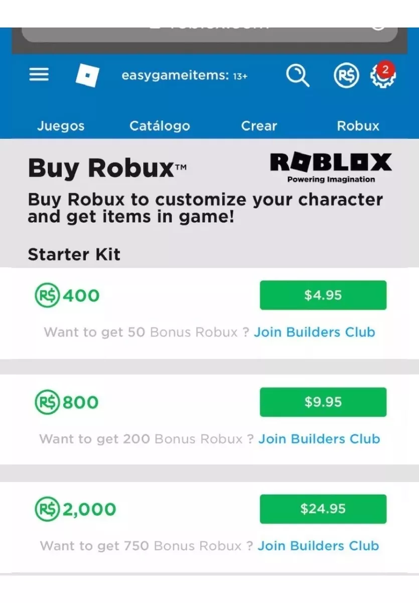 Roblox 800 Robux Pc Gift Card Entrega Digital Inmediata 42 889