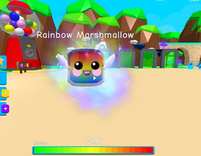 Roblox Bubble Gum Simulator Pets Rainbow Marshmallow Robux - rainbow face roblox toy