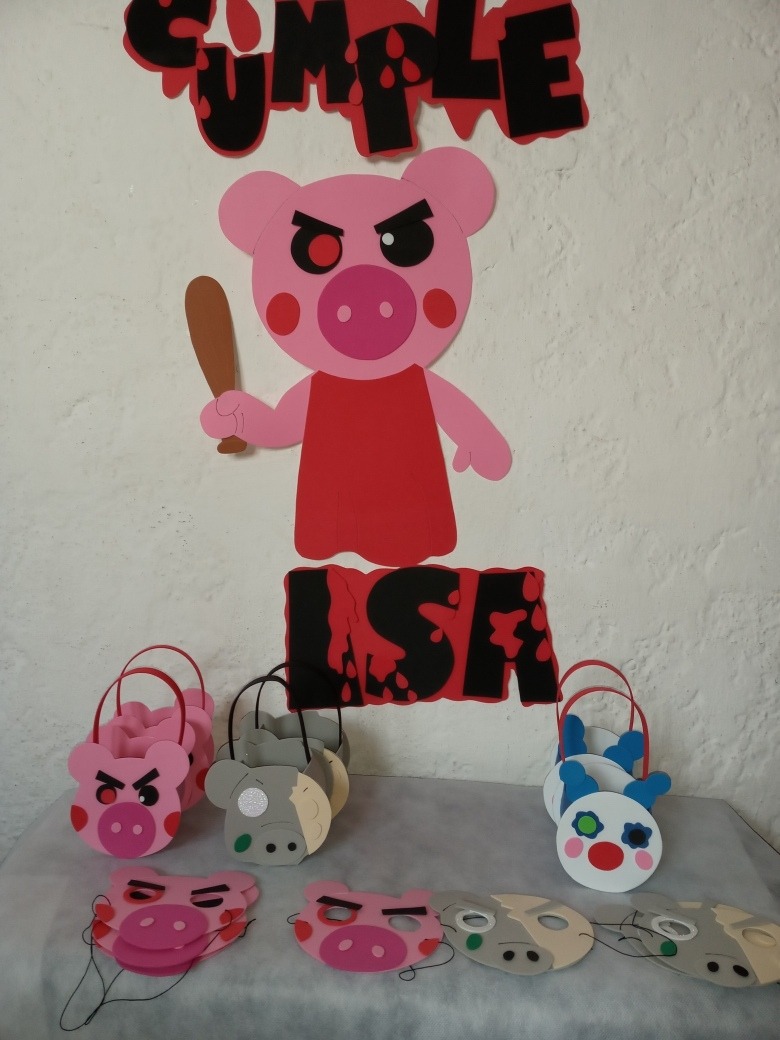 Roblox Cartel Piggy Goma Eva Roblox 220 00 En Mercado Libre - cumpleaños tortas de piggy roblox