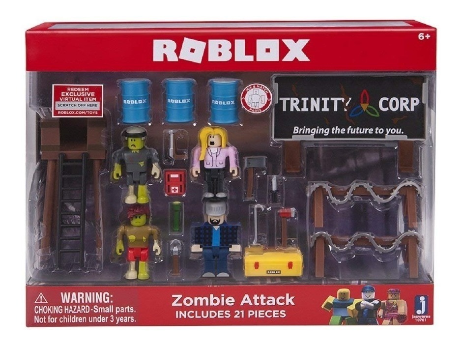 Roblox Zombie Attack Playset Grande 3 592 62 En Mercado Libre - juego de caracteres de accesorios de 4 piezas de roblox