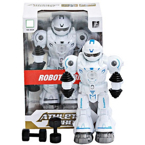 Pesas Incluye Sonido Atleta Levanta Pilas Luz Robot Camina PkXuZOi