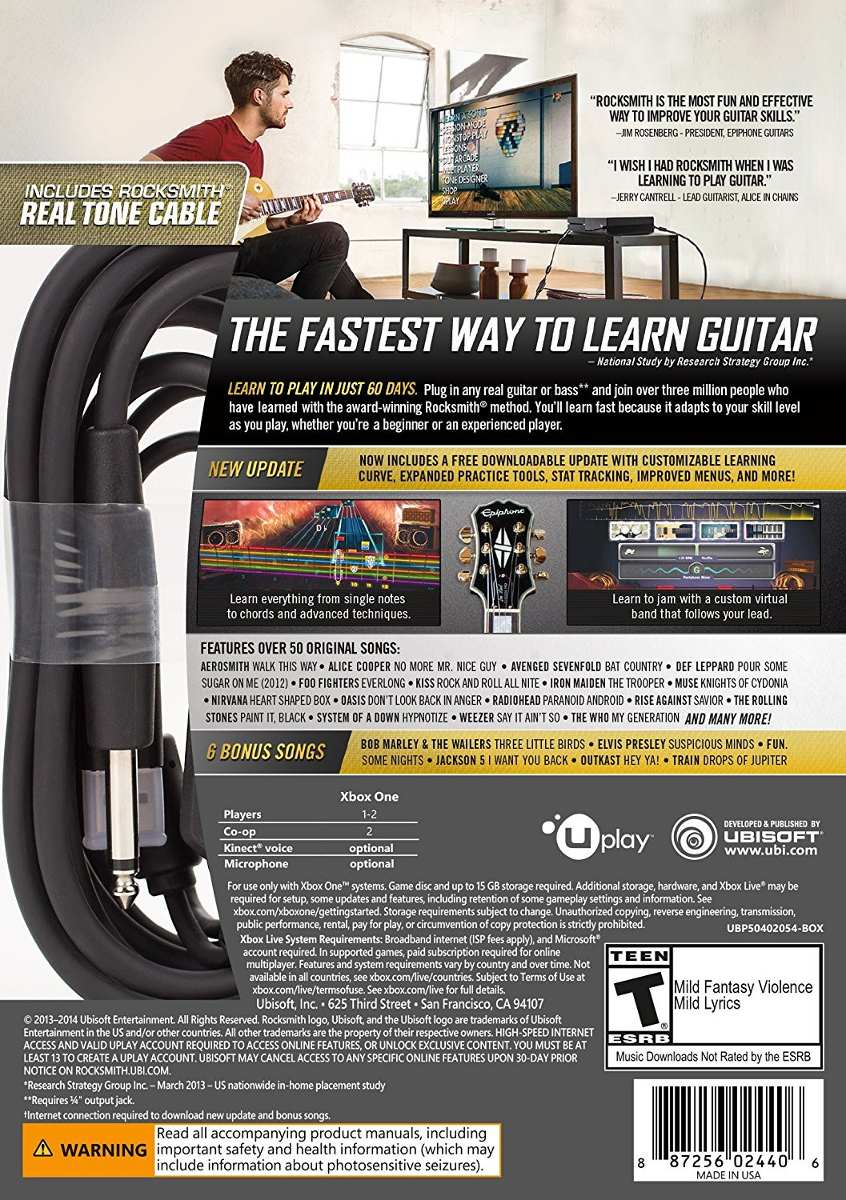rocksmith 2014 edition with cable by ubisoft ps4 rocksmith 2014 edition with cable by ubisoft ps4