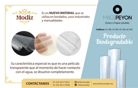 Estabilizador Bordado SOLVY Soluble en Agua película plástica 20 metros X 20 Cm de Ancho