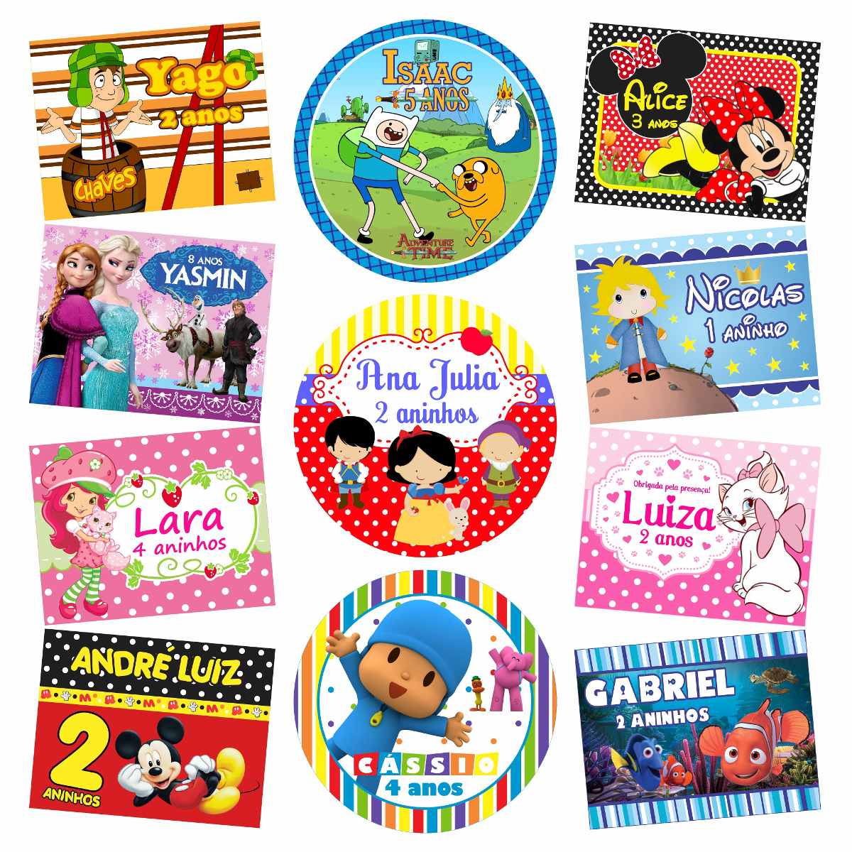 Rótulos Adesivos Personalizados Festa Infantil Só R$ 7,99 Aparador Rustico Para Banheiro ~ Rótulos Adesivos Personalizados Festa Infantil Só R$ 7,99