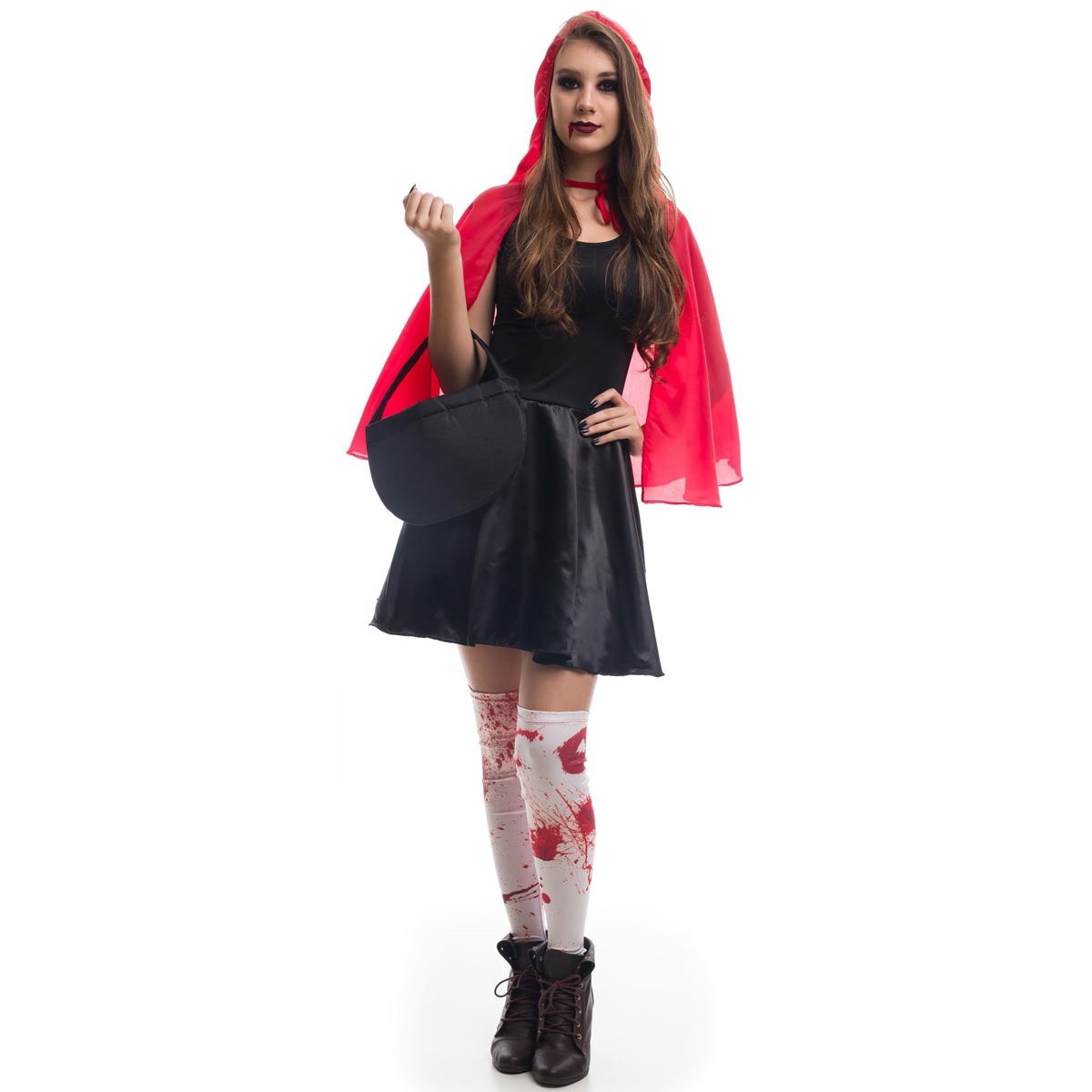 Roupa De Halloween Feminina Vestido Chapeuzinho Vermelho