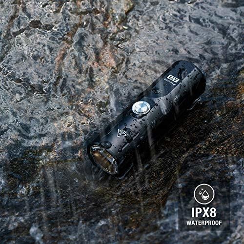 aleaci/ón de aluminio IP68 a prueba de agua Aurora mini linterna recargable con llavero Rovyvon A23 Nichia Super Bright LED Flashlight modo de memoria 700 l/úmenes alto CRI Nichia 219C Light