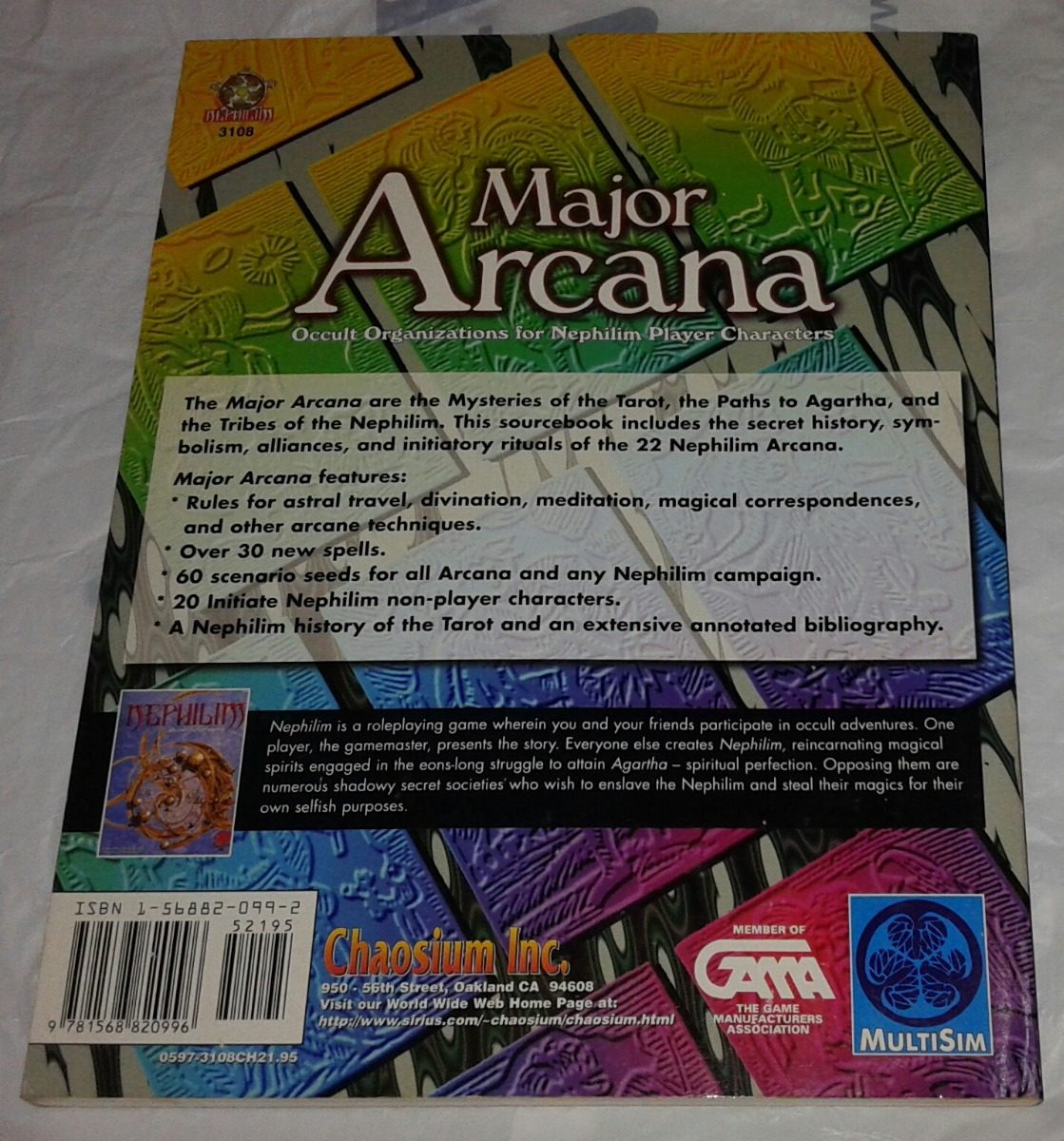 Rpg Major Arcana Occult For Nephilim Player Chaosium 3108