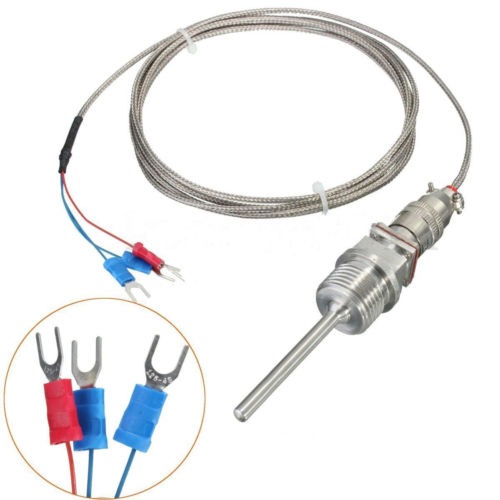 RTD Pt100 Sensor de temperatura Sonda L 5 cm 1//2NPT Rosca 3 cables Cable de 2M