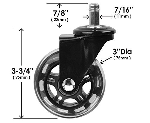 Ruedas De Goma Para Silla De Oficina Juego De 5 Color Negro ... Ruedas De Goma Para Silla De Oficina Juego De 5 Color Negro ...