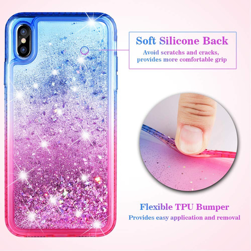 Ruky iPhone Xs Max Funda iPhone Xs Max Glitter Funda Bling Ruky iPhone Xs Max Funda iPhone Xs Max Glitter Funda Bling