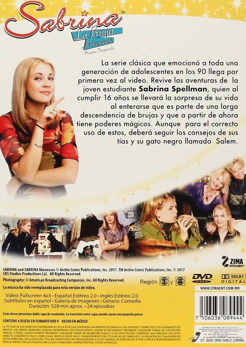 Sabrina La Bruja Adolescente Primera Temporada 1 Serie Dvd 399 00