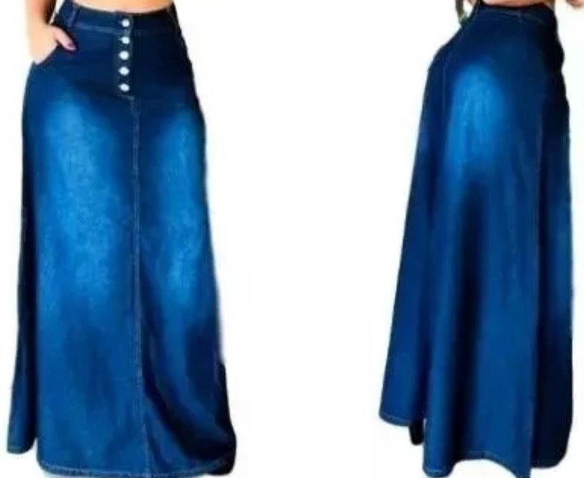 saias jeans longas mercado livre