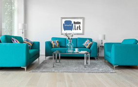 Sala Color Aqua Sillones Individuales Muebles Salas Hogar