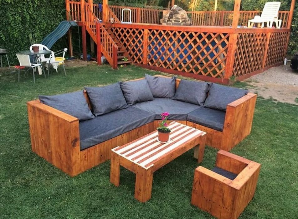 Sala De Madera Estilo Palet Lujo - $ 7,999.00 en Mercado Libre