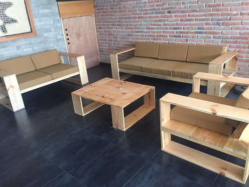 Sala De Madera Solida Moderna Minimalista - $ 15,000.00 en Mercado Libre