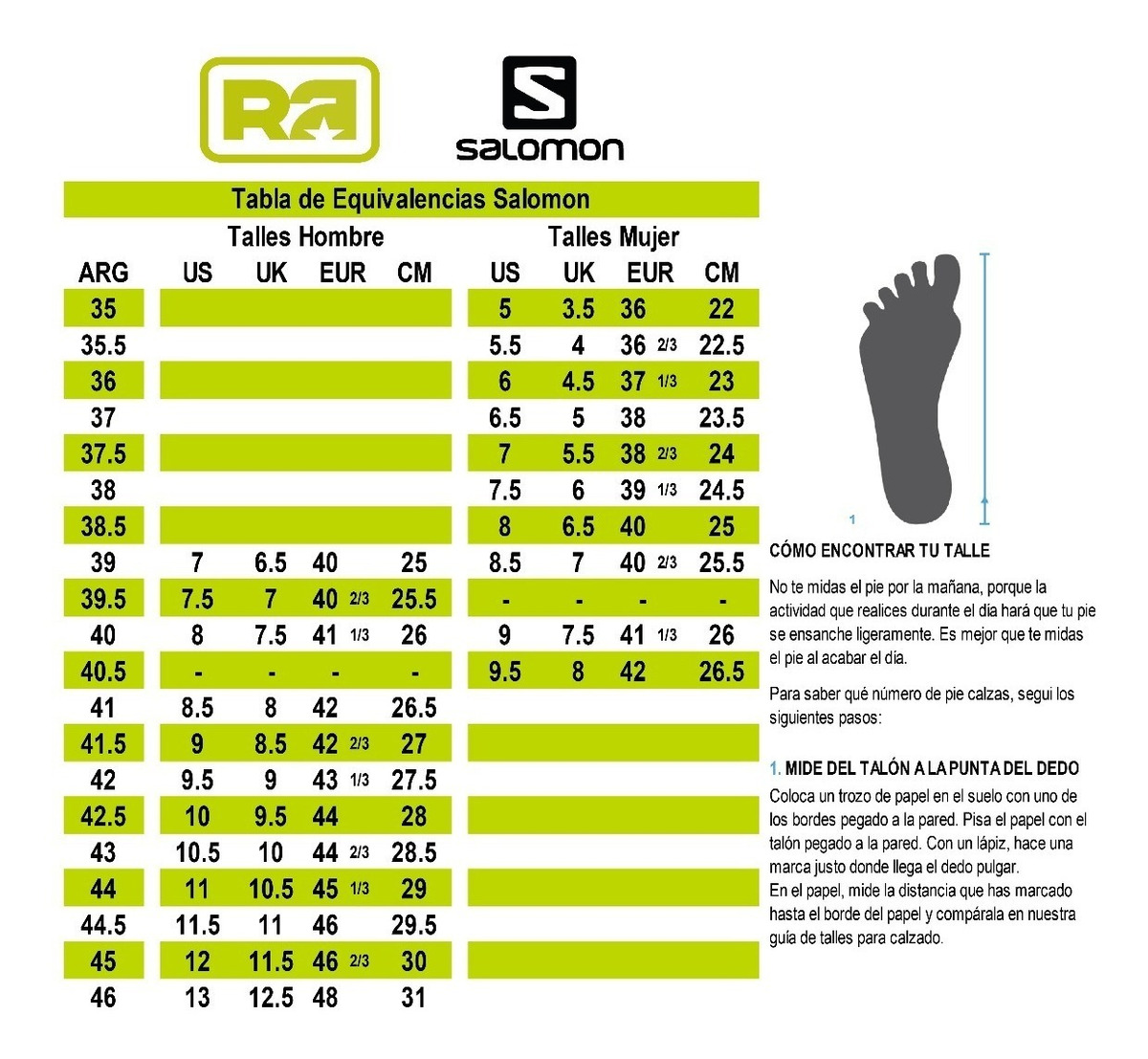 equivalencias tallas de zapatillas salomon zapatillas equivalencias tallas de zapatillas salomon zapatillas