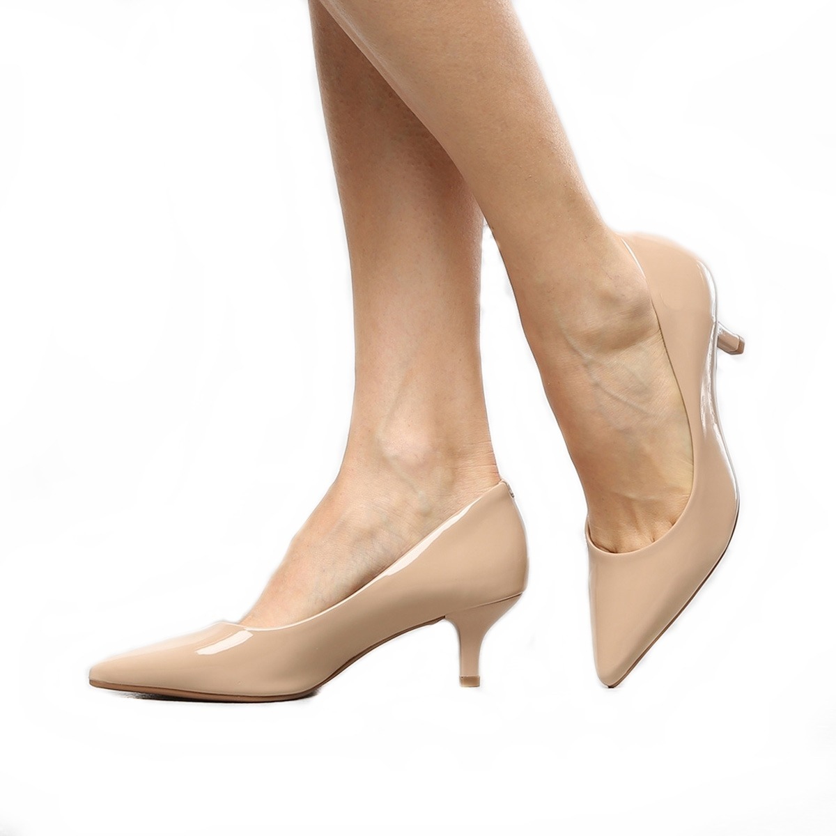 Salto Scarpin Médio 6,5 Cm Vegano Slim Capuccino Luxo 2020 - R$ 95,00 em Mercado Livre