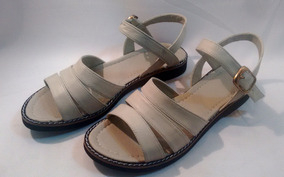 Lily Grandes Hueso Sam123 Cuero Sandalias Chatas Talles H2Y9IWDeEb