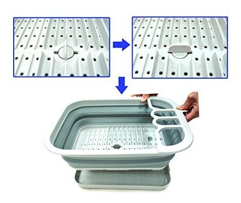 / ahorro de espacio de la cocina bandeja de almacenamiento / Set de vajilla de port/átil organizador/ sammart plegable escurreplatos con escurridor Junta plegable escurreplatos/