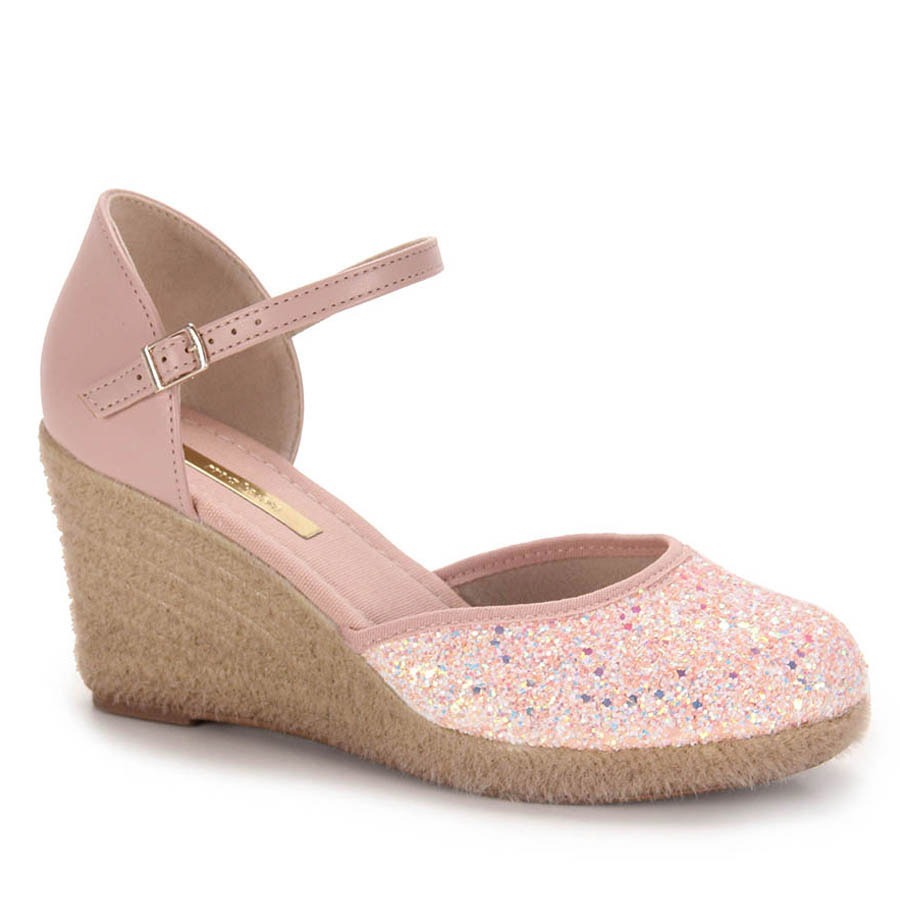 sandália espadrille anabela moleca