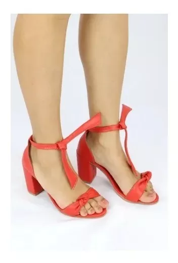 sandalia de amarrar vermelha