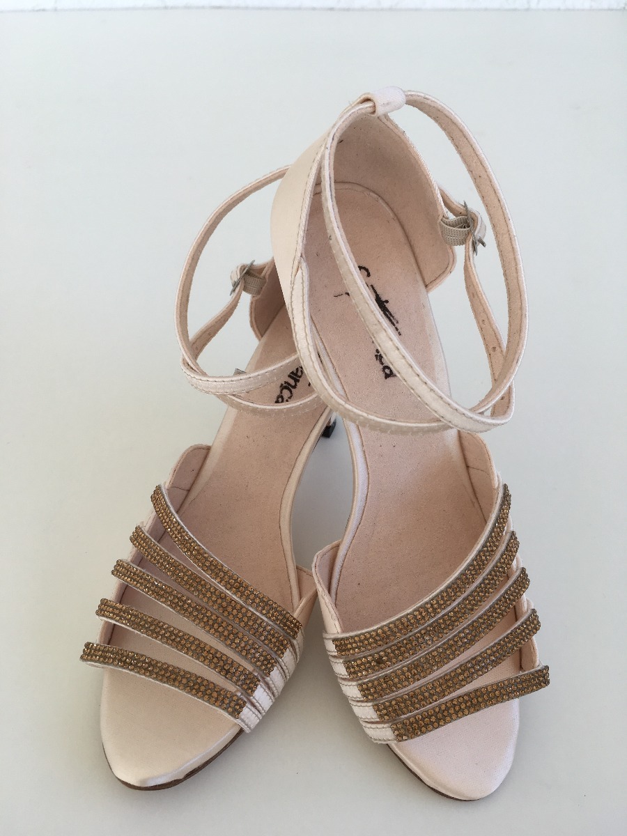 Sandália De Dança - Só Dança - Salmon - Sola De Couro - Bl73 - R$ 200,00 em Mercado Livre