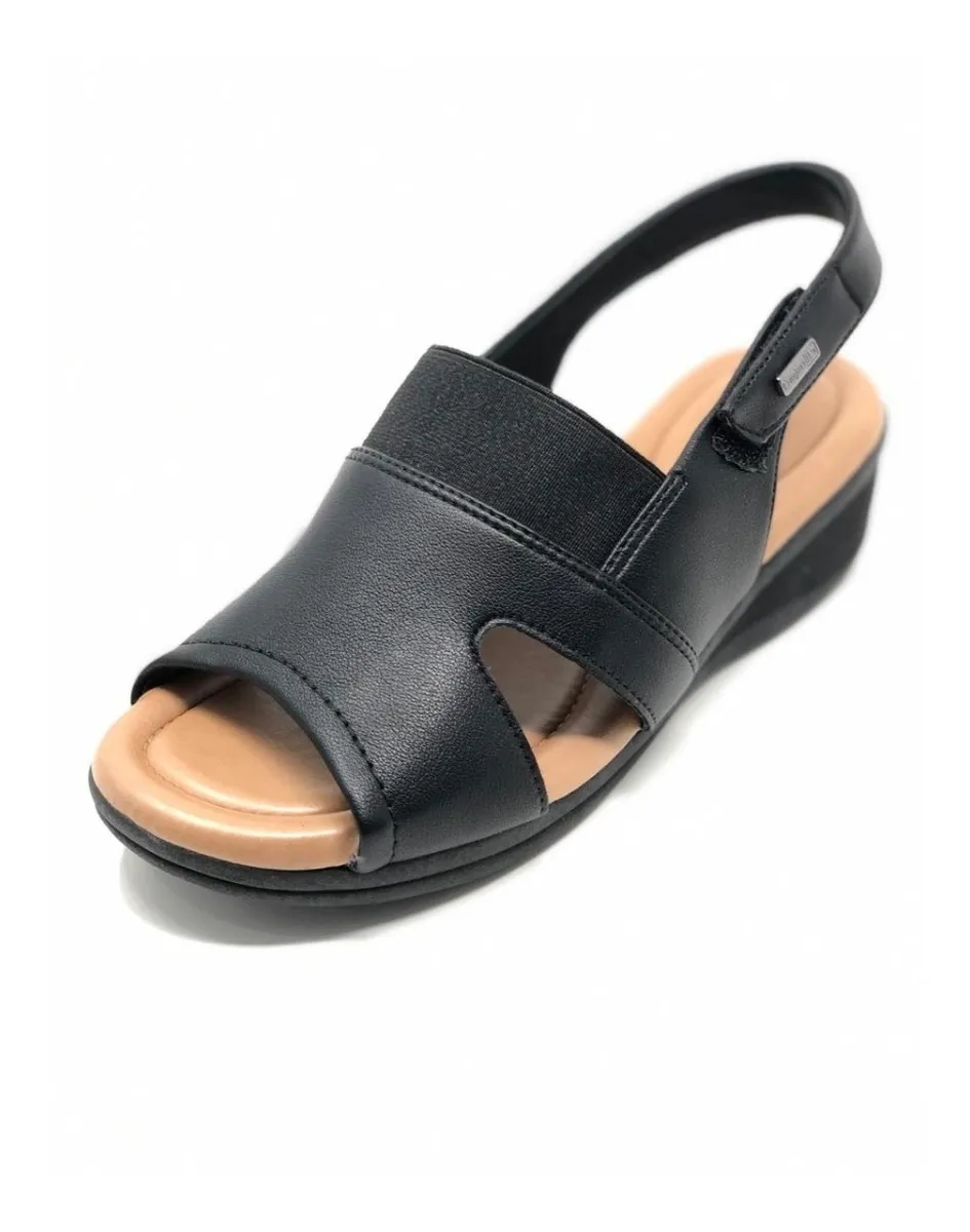 ARMACAOAUTENTICA | Sandália Feminina Comfortflex Ortopédica Preto Velcro 198840 - R$ 139,90