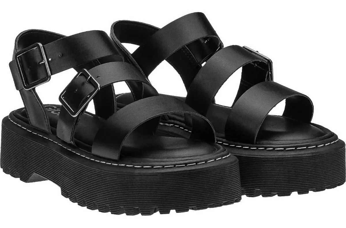 GIGIL.OFICIAL | Sandalia Feminina Plataforma Papete Tratorada Blogueira - R$ 69,99