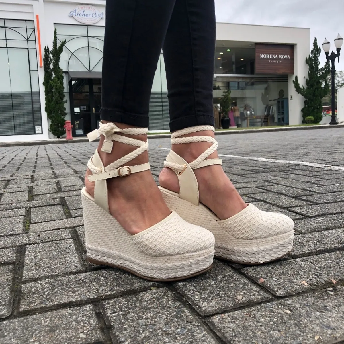 Beliz Store | Sandália Feminina Salto Grosso Espadrile Anabela Summer Zatz - R$ 99,90