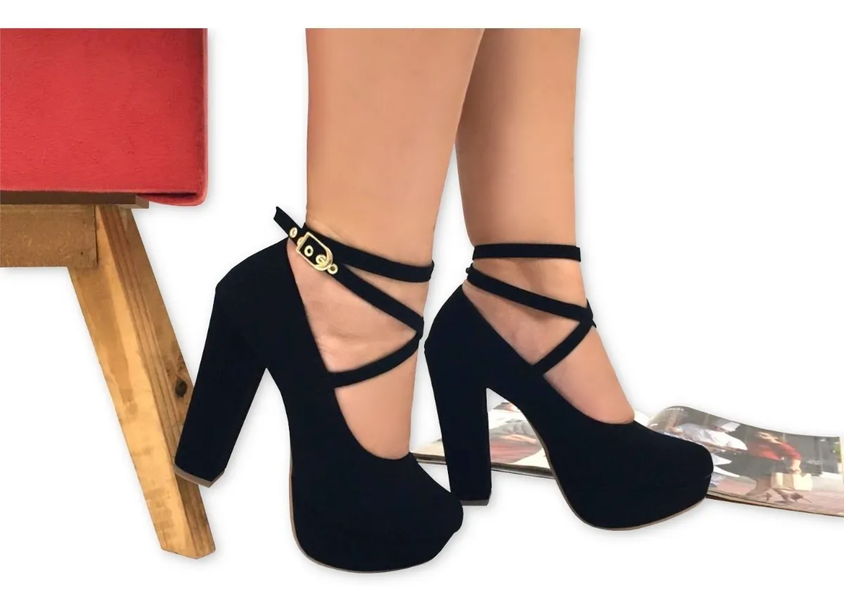 AMANI CALÇADOS E ACESSÓRIOS | Sandália Scarpin Boneca Gladiadora Pata Salto Alto Grosso Nf - R$ 129,63