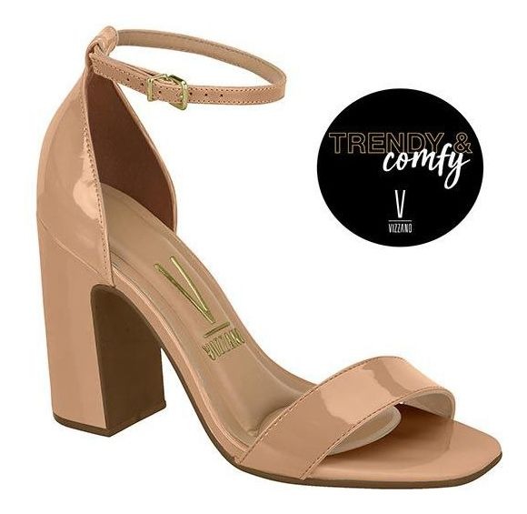 Sandália Vizzano Verniz Salto Bloco Feminina - 6411.100 - R$ 109,90 em Mercado Livre