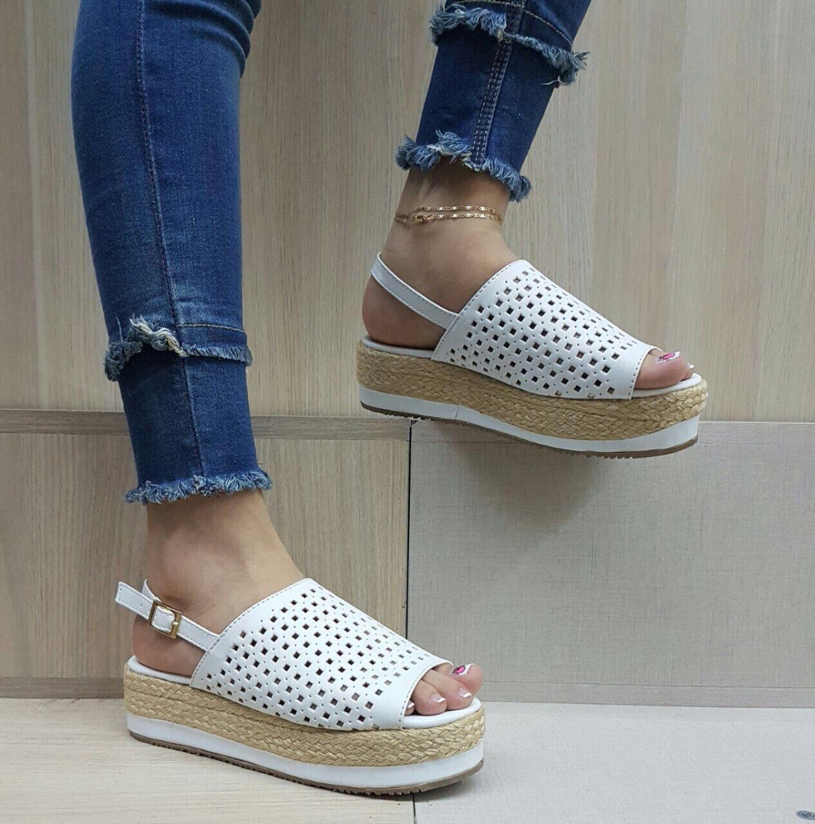 Sandalias Yute De Blancas Lindos Moda Dama El Calzado Más 0Nw8mn