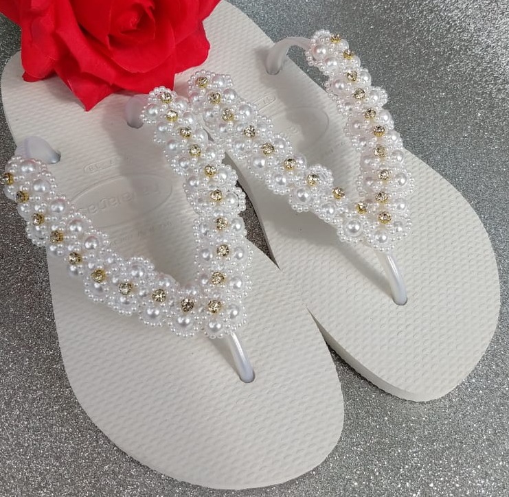 Abstração Luminância advogado chinelo havaiana decorado com pérola - lusaguaalcanena.pt