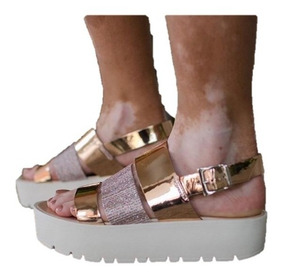 Y Blancas En Zapatos Doradas Sandalias Plataforma Becdxo Mujer 1KJlFcT3